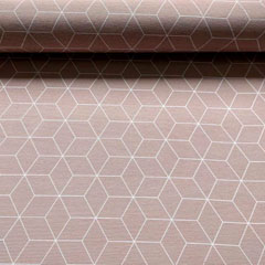 Dekostoff Wrfelmuster grafisches Muster, wei beige