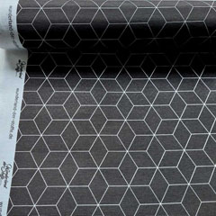 Dekostoff Würfelmuster grafisches Muster, weiß schwarz