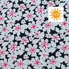 Badelycra Badeanzugstoff Funktionsjersey Blumen, pink weiß schwarz