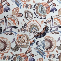 Canvas Stoff Paisleymuster Baumwollstoff, rotbraun beige cremewei