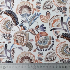 Canvas Stoff Paisleymuster Baumwollstoff, rotbraun beige cremewei