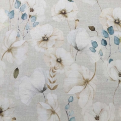 Canvas Stoff Blumen Baumwollstoff, mint cremeweiss