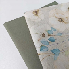 Canvas Stoff Blumen Baumwollstoff, mint cremeweiss