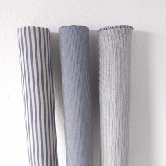 Dekostoff Streifen schmal recycled, natur jeansblau