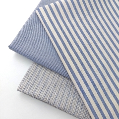 Dekostoff Streifen schmal recycled, natur jeansblau