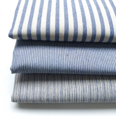 Dekostoff Streifen schmal recycled, natur jeansblau