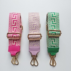 Taschengurt Taschenriemen Labyrinth Muster-hellila ecrue -helllila Leder -gold Schnallen