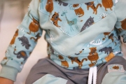 angerauter Sweat Stoff uni mint