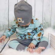 angerauter Sweat Stoff uni mint