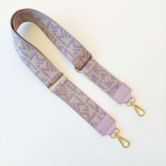 Taschengurt Taschenriemen abstraktes Muster- helllila ecrue- helllila Leder-gold Schnallen
