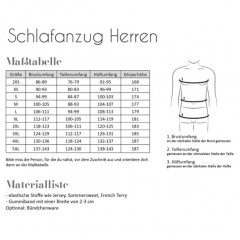 Papierschnittmuster SCHLAFANZUG HERREN Fadenkfer