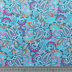Baumwollstoff Paisley Muster Popelin, mint