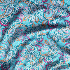 Baumwollstoff Paisley Muster Popelin, mint