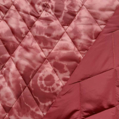Steppstoff Batik Ethnomuster Rauten wattiert matt glnzend, matt dunkelrot