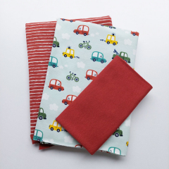 STOFFPAKET Jerseystoff Autos Wolken Retro Streifen, terracotta hellmintgrn