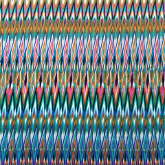Viskosestoff Zickzack Ethno Print, orange trkis pink blau