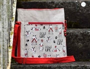 Dekostoff Hunde Dogs Life Leinen Optik, natur B-WARE