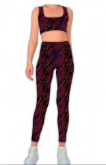 Funktionsjerseystoff Sport Jersey Striche, neonpink lila schwarz