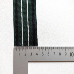 Webband Streifen Pique Optik, wei schwarz dunkelgrn