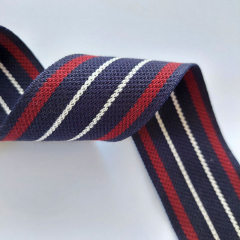Webband Streifen Pique Optik, wei bordeaux dunkelblau