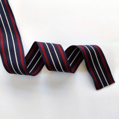 Webband Streifen Pique Optik, wei bordeaux dunkelblau