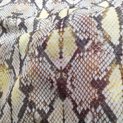Baumwollstoff Schlangendruck Blockstreifen Panel, neongelb beige brown