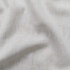 Halbleinen Leinen Baumwolle schmale Streifen, weiß beige
