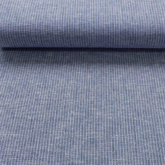 Halbleinen Leinen Baumwolle schmale Streifen, weiß dunkel jeansblau