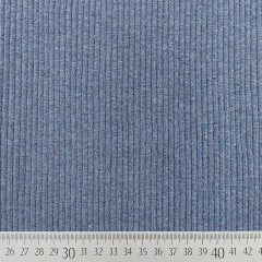 Bndchenstoff gerippt Hipster-Beanie Stoff, blau grau meliert