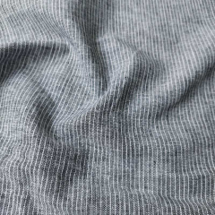 Halbleinen Leinen Baumwolle schmale Streifen, weiß schwarz