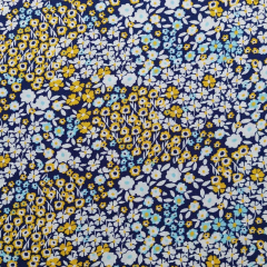 RESTSTCK 40 cm Viskose Stoff Popelin Blmchen Blusenstoff, gelb hellblau dunkelblau