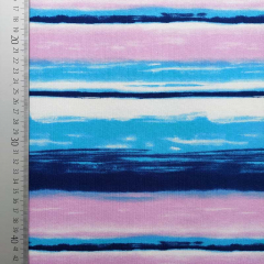 Viskose Jerseystoff Streifen, blau rosa