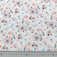 Musselin Stoff Blumen Vgel Double Gauze, altrosa grau cremewei
