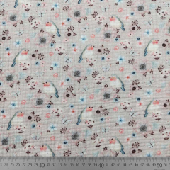 Musselin Stoff Blumen Vgel Double Gauze, nude