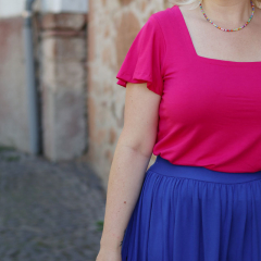 Viskose Jersey Stoff uni, hot pink