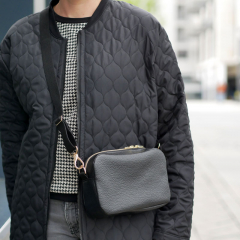 Kunstleder Lederimitat elegante Narbung Taschenherstellung, schwarz