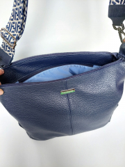 Kunstleder Lederimitat elegante Narbung Taschenherstellung, dunkelblau