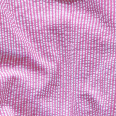 Seersucker Stoff Streifen, pink wei