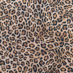 Softshell Stoff Leopardenmuster Animal Print, beige schwarz