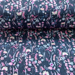 Softshell Stoff Blumen Blmchen,rosa pink dunkelblau