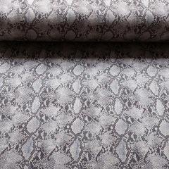 Wildlederimitat Schlangenmuster Snake Print, hellbeige grau