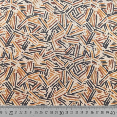 Dekostoff Leinen Optik Striche, grau ocker braun natur