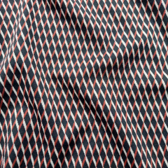 Jacquard Stoff Gitternetz grafisches Muster, rostbraun ecrue schwarz