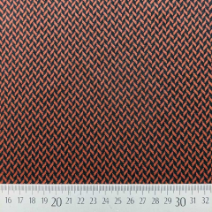 Jacquard Stoff Fischgrtmuster, rostbraun schwarz