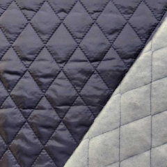 RESTSTCK 72 cm Steppstoff Jackenfutter wattiert Rauten, dunkelblau navy