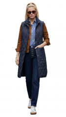 Steppstoff Jackenfutter wattiert Rauten, dunkelblau navy