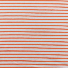 Jersey Stoff Streifen, orange weiß