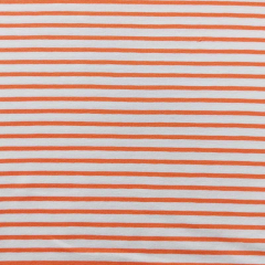 Jersey Stoff Streifen, orange wei