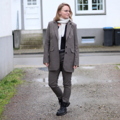 Bengalin Stoff Stretchstoff kleine Waben, hellbeige schwarz dunkelgrau