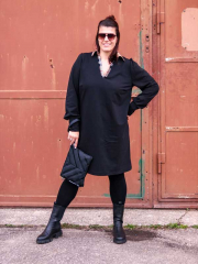 Sweatstoff French Terry uni, schwarz